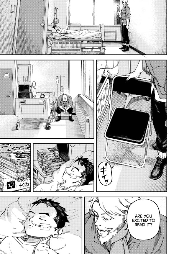 Brain Alive manga panel of Daniel reading to his son. 