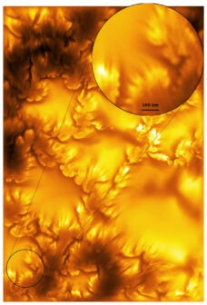 A very high resolution close up of the surface of the sun
