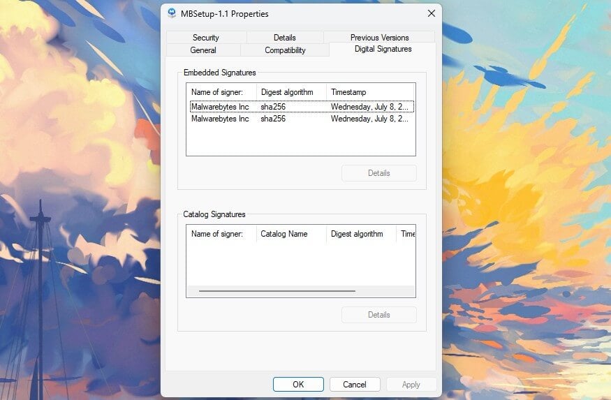 Malwarebytes Signature