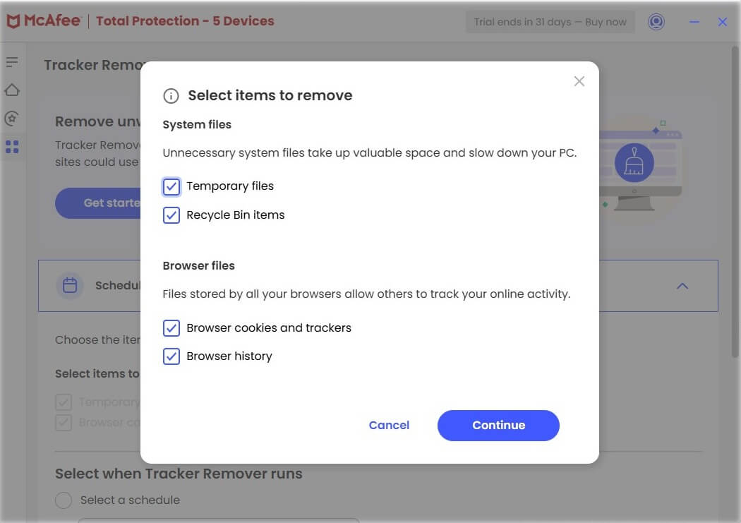 Mcafee Tracker Removal