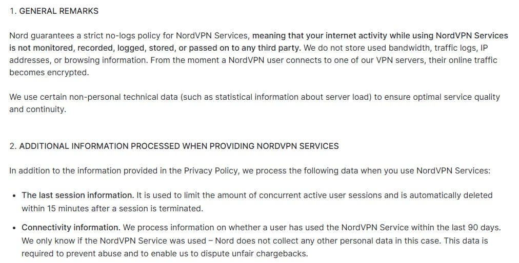 Nordvpn No Log Policy