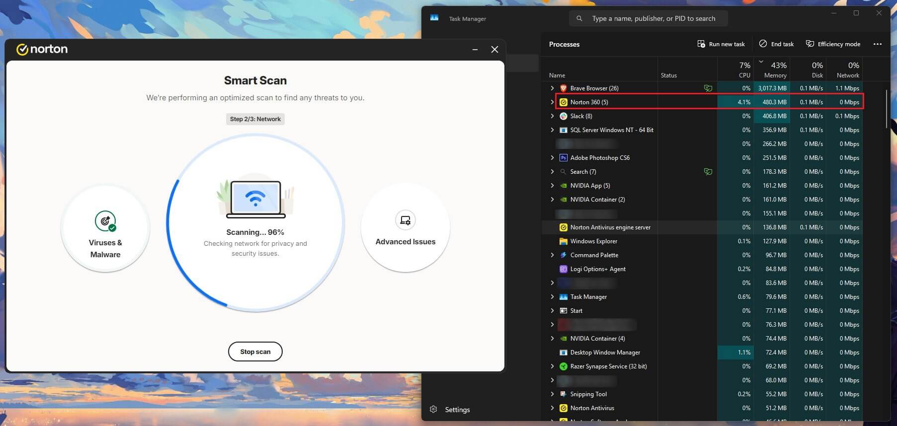 Norton Smart Scan Resource Drain