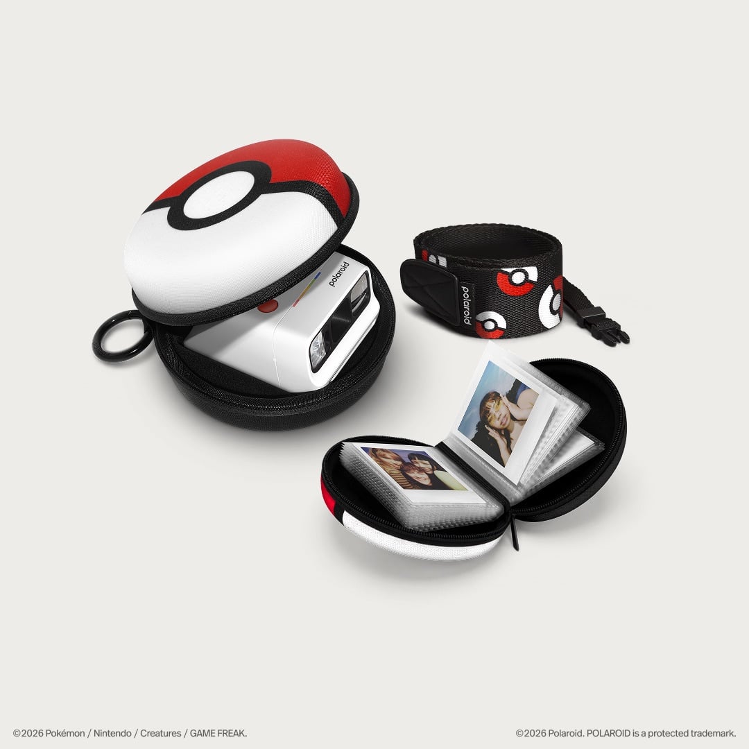 Polaroid Pokemon Case, photo album, and strap