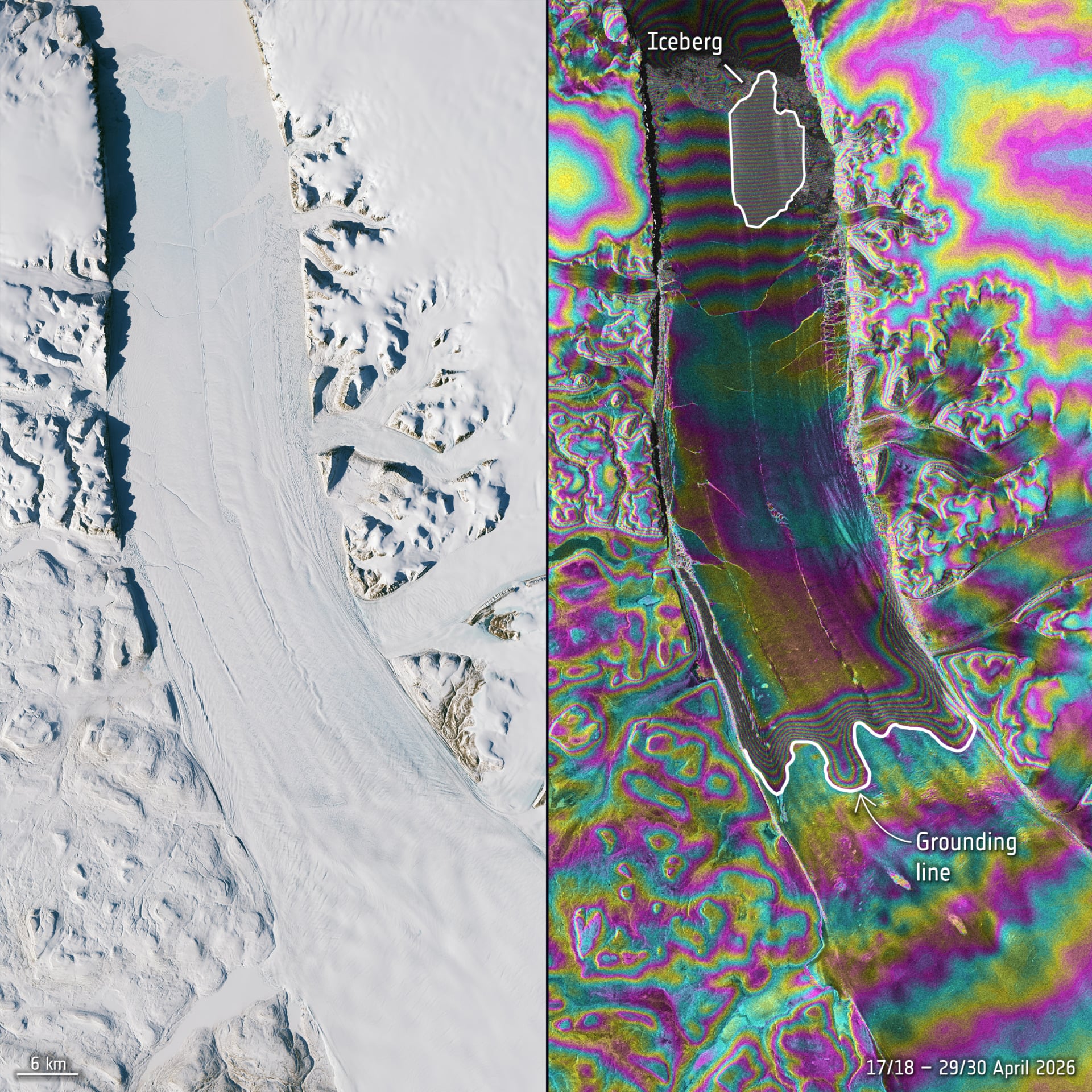 Sentinel 1 Interferometry Highlights Fractures Of Petermann Ice Tongue