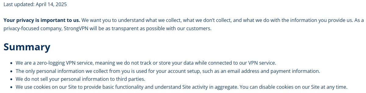 Strongvpn Privacy Policy
