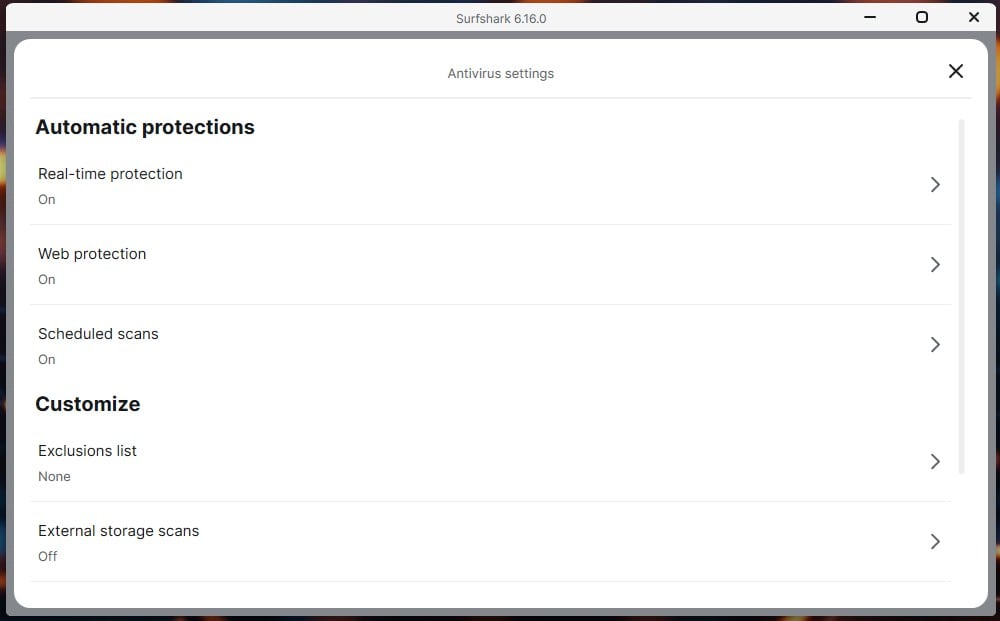 Surfshark Antivirus Interface 2