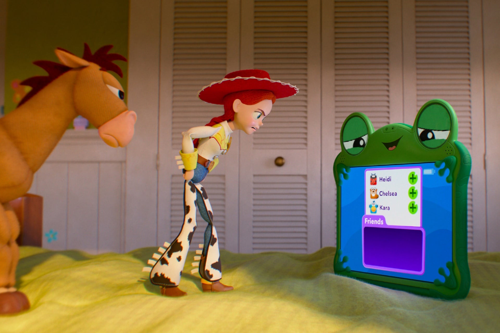 Jessie faces off with Lilypad the tablet in the the toys vs. tech storyline.