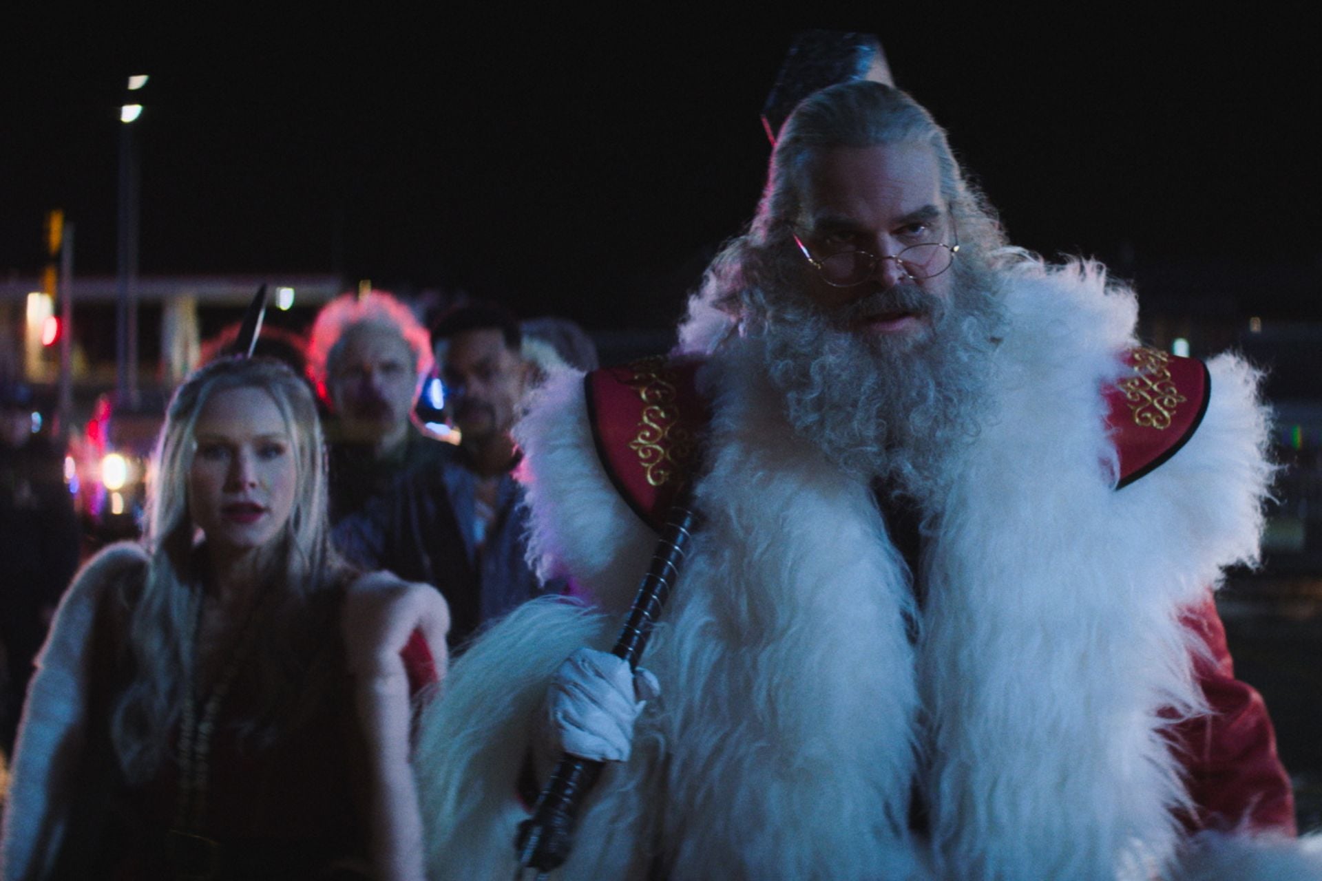 David Harbour is joined by Kristen Bell in Violent Night 2.