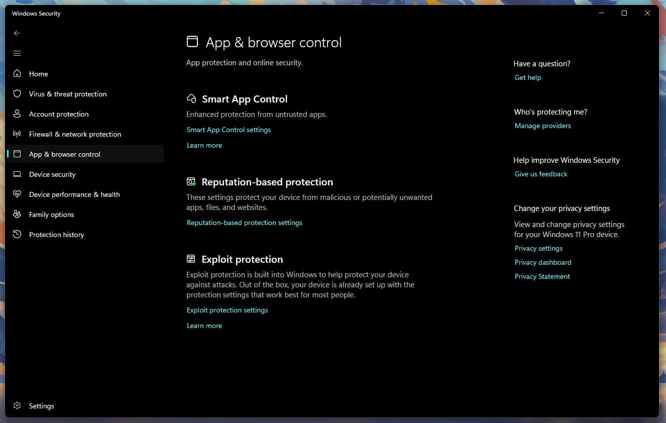 Windows Defender App Protection
