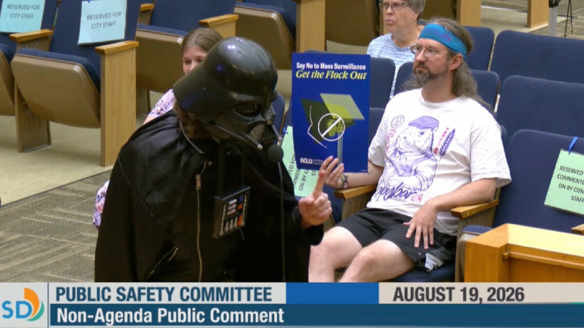 ‘The Emperor Is a Fan of Flock’: Darth Vader Speaks at City Council Meeting