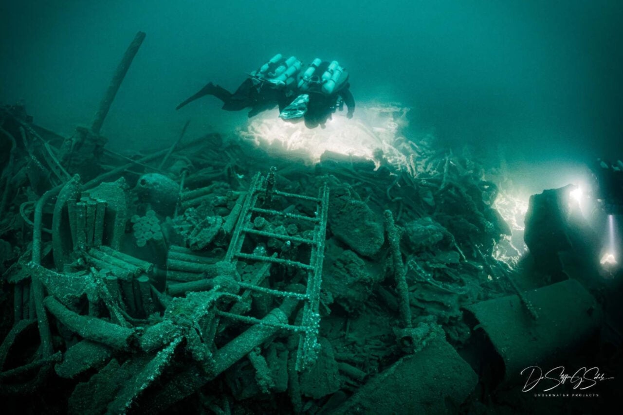 Divers Over Hms Tiger Shipwreck