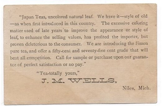 John Milton Wells Tea Advertisement