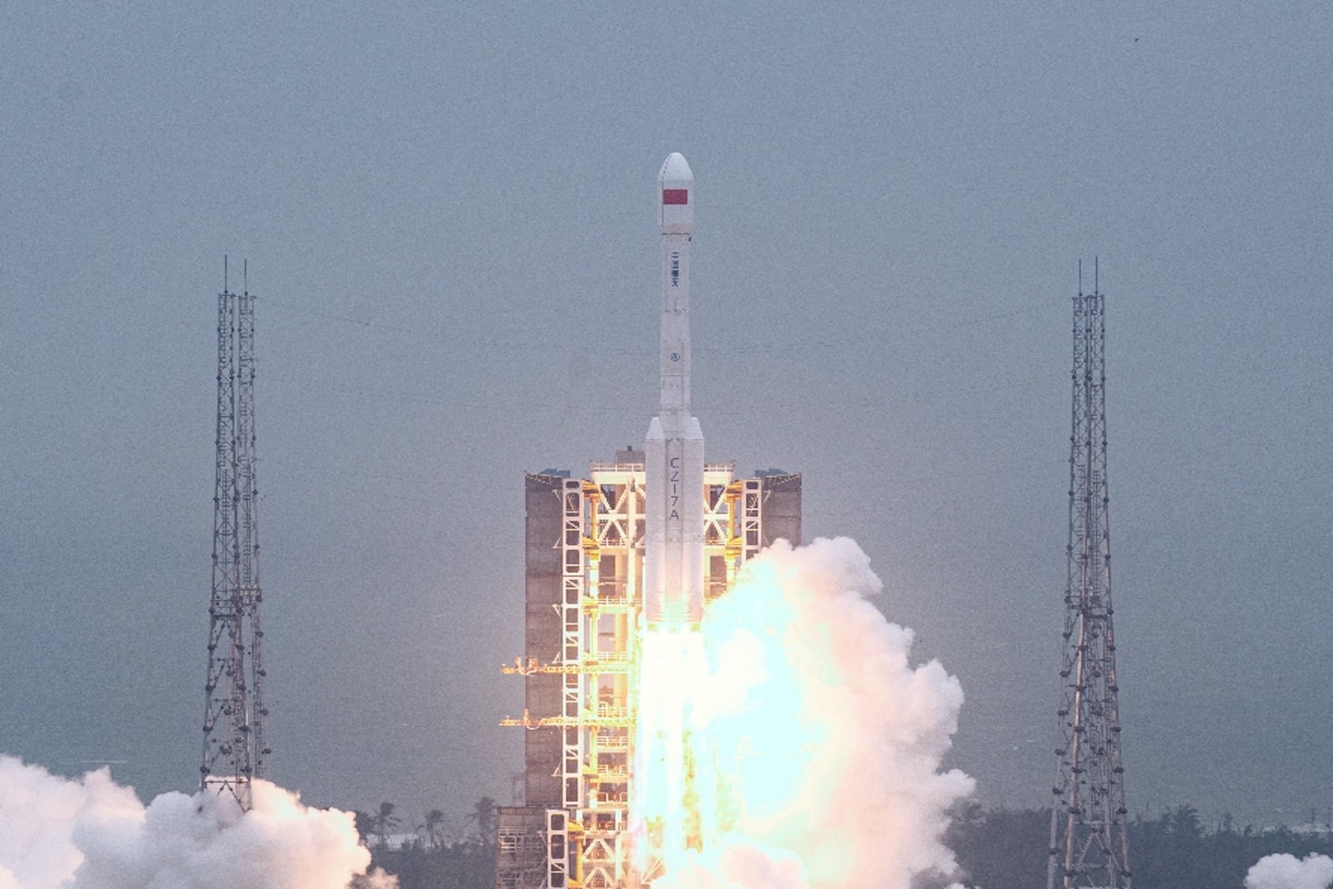 A long March 7A rocket lifts off from the Wenchang Spacecraft Launch Site on November 7, 2025.