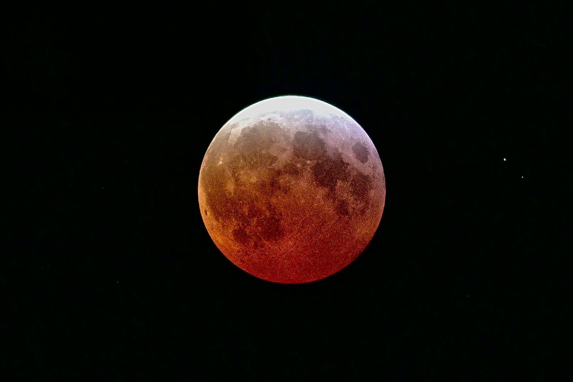 A view of the lunar eclipse on March 14, 2025. 