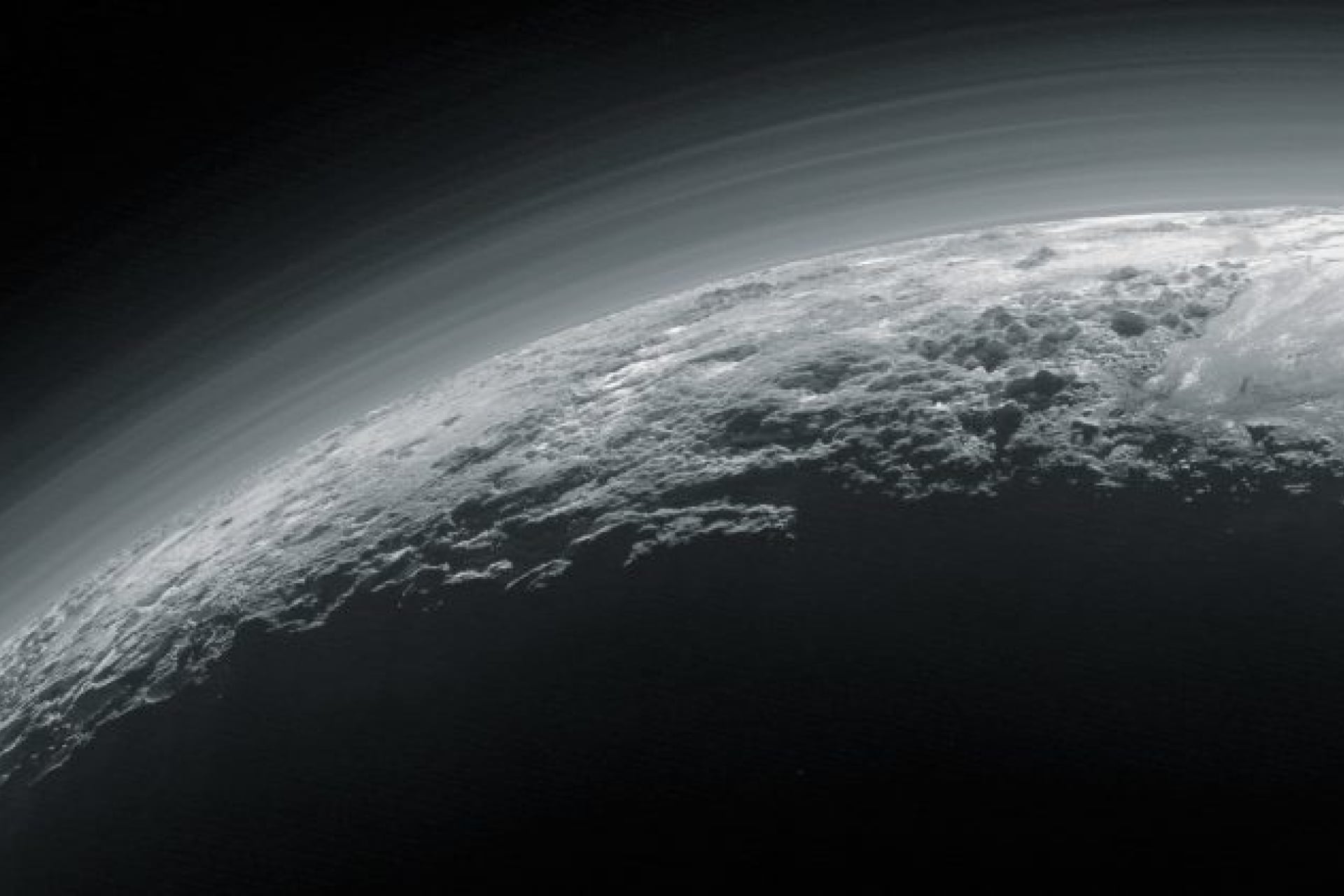 Pluto’s haze layers as observed by the New Horizons spacecraft in 2016. 