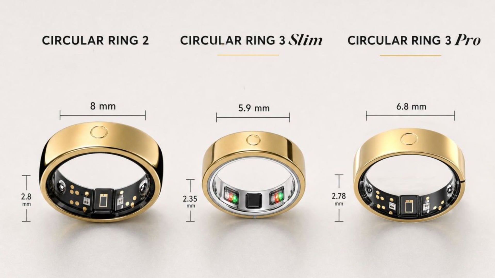 Circular Ring Size Comparison