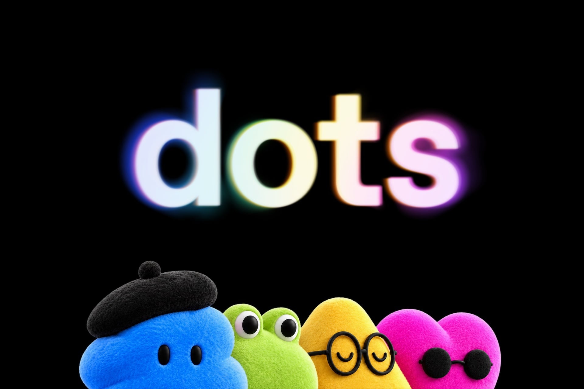 OpenAI Dots mascots against a black background