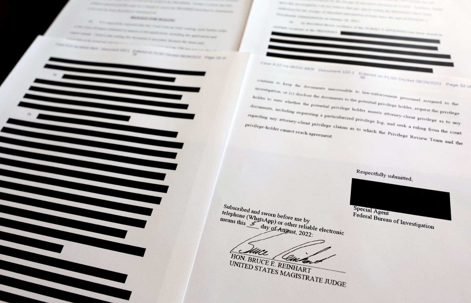 A redaction-riddled affidavit release in relation to the FBI search of Trump's Mar-a-Lago