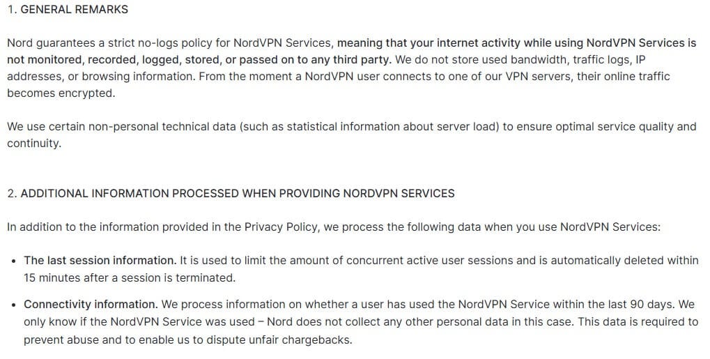 Nordvpn Privacy Policy