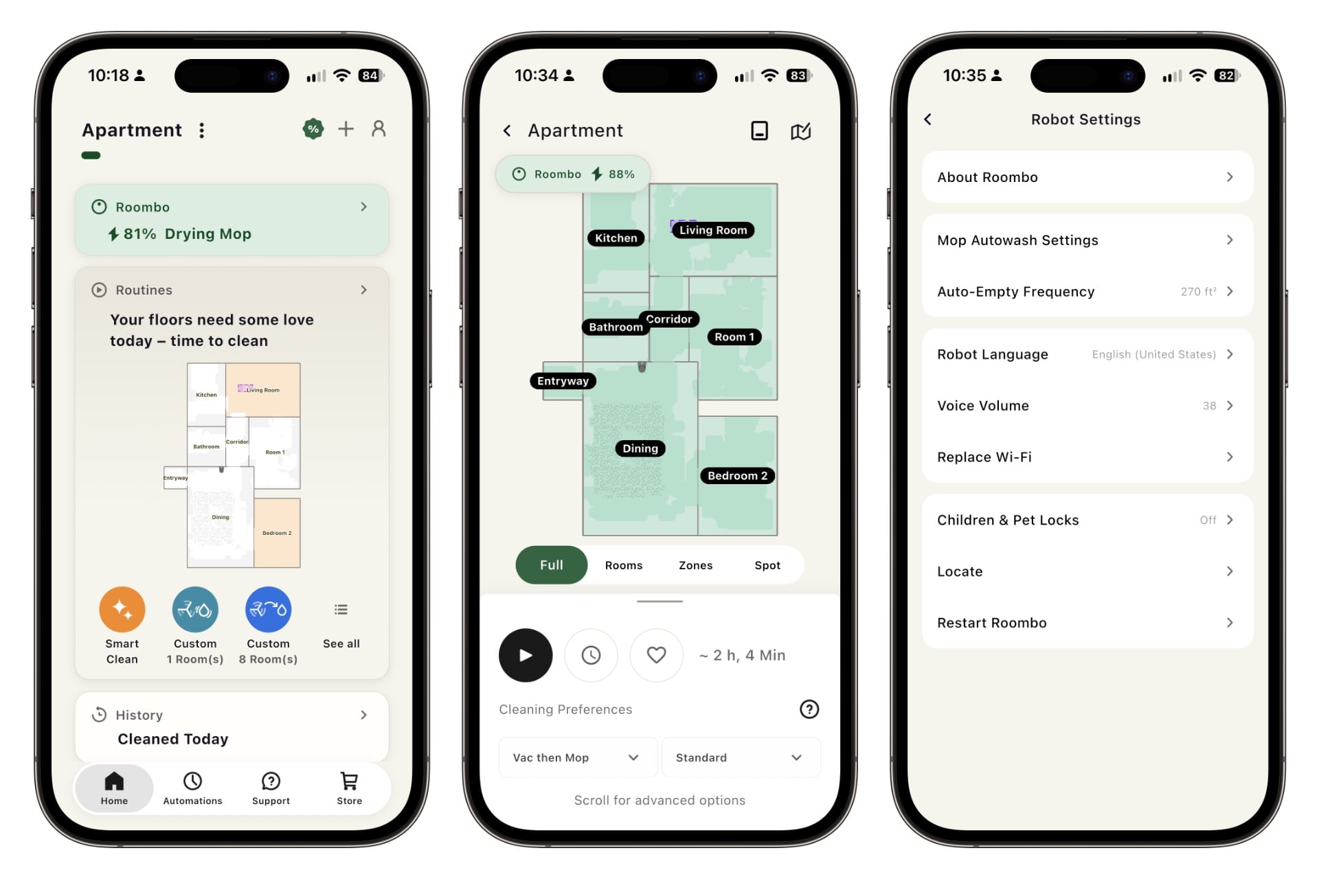 Roomba Max 775 App Views