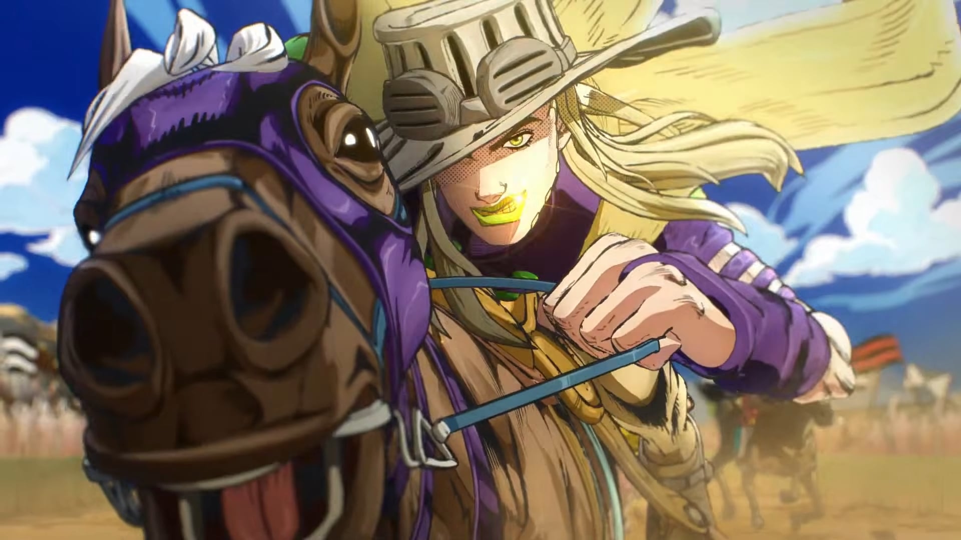 Steel Ball Run still of Gyro Zeppeli.