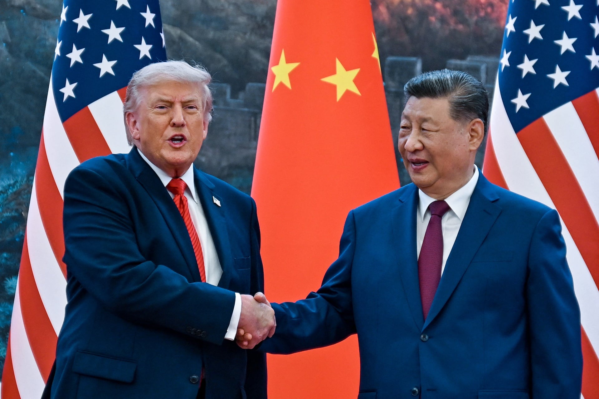 U.S. president Donald Trump and China president Xi Jinping photographed together at the Great Hall of the People in Beijing in May 2026.