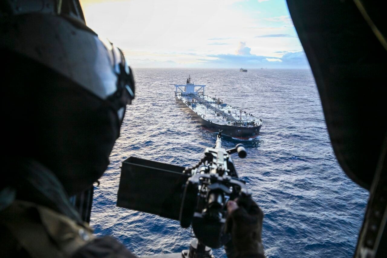 U.S. forces interdict a sanctioned stateless vessel MT DAVINA located in the Indian Ocean within the INDOPACOM area of responsibility, June 4, 2026.