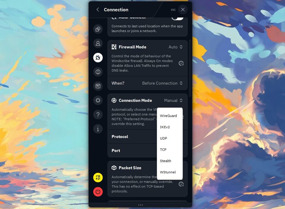 Windscribe App Protocols