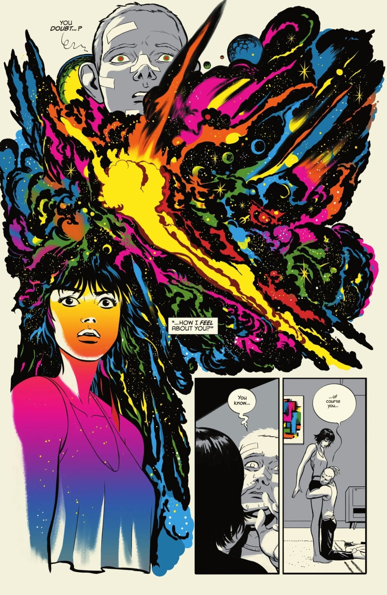 Absolute Martian Manhunter page of Jones talking to his wife.