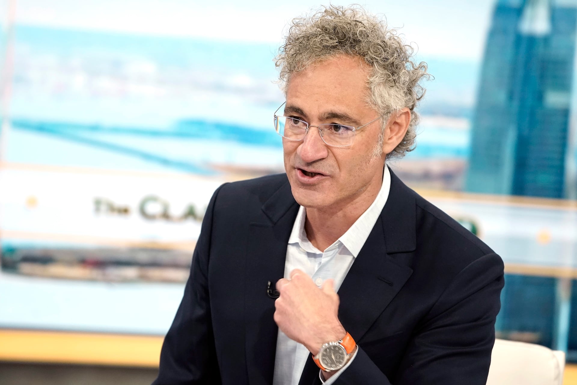 Palantir CEO Alex Karp visits "The Claman Countdown" at Fox Business Network Studios on July 27, 2026 in New York City. 