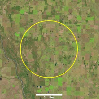 Ames Crater Relative Size Aerial View