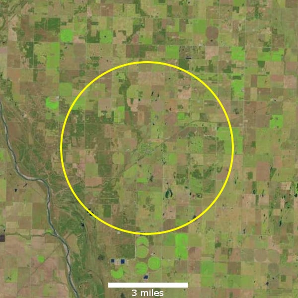 Ames Crater Relative Size Aerial View