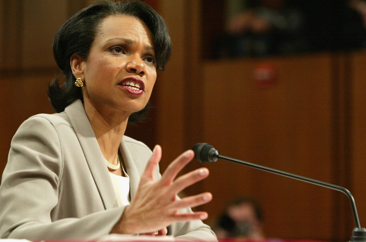 Condoleezza Rice speaking to the House in 2004