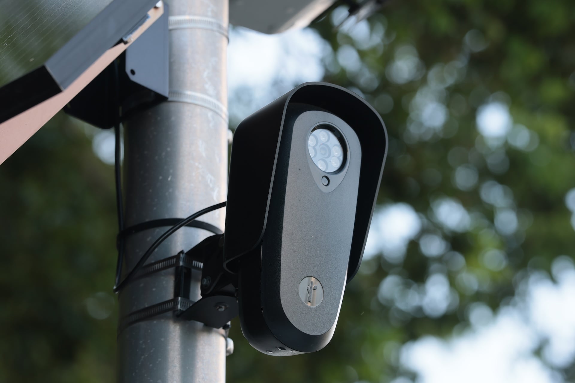 A Flock camera monitors passing traffic on September 02, 2026 in Miami, Florida. 