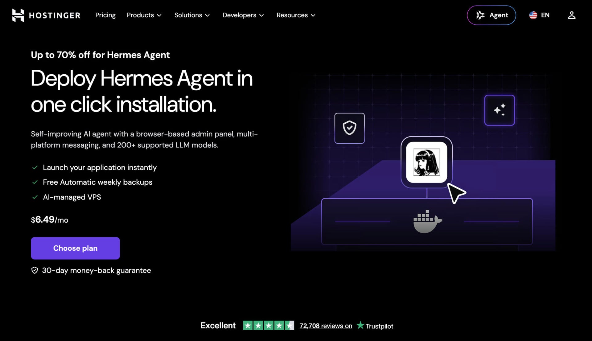 Hermes agent with Hostinger