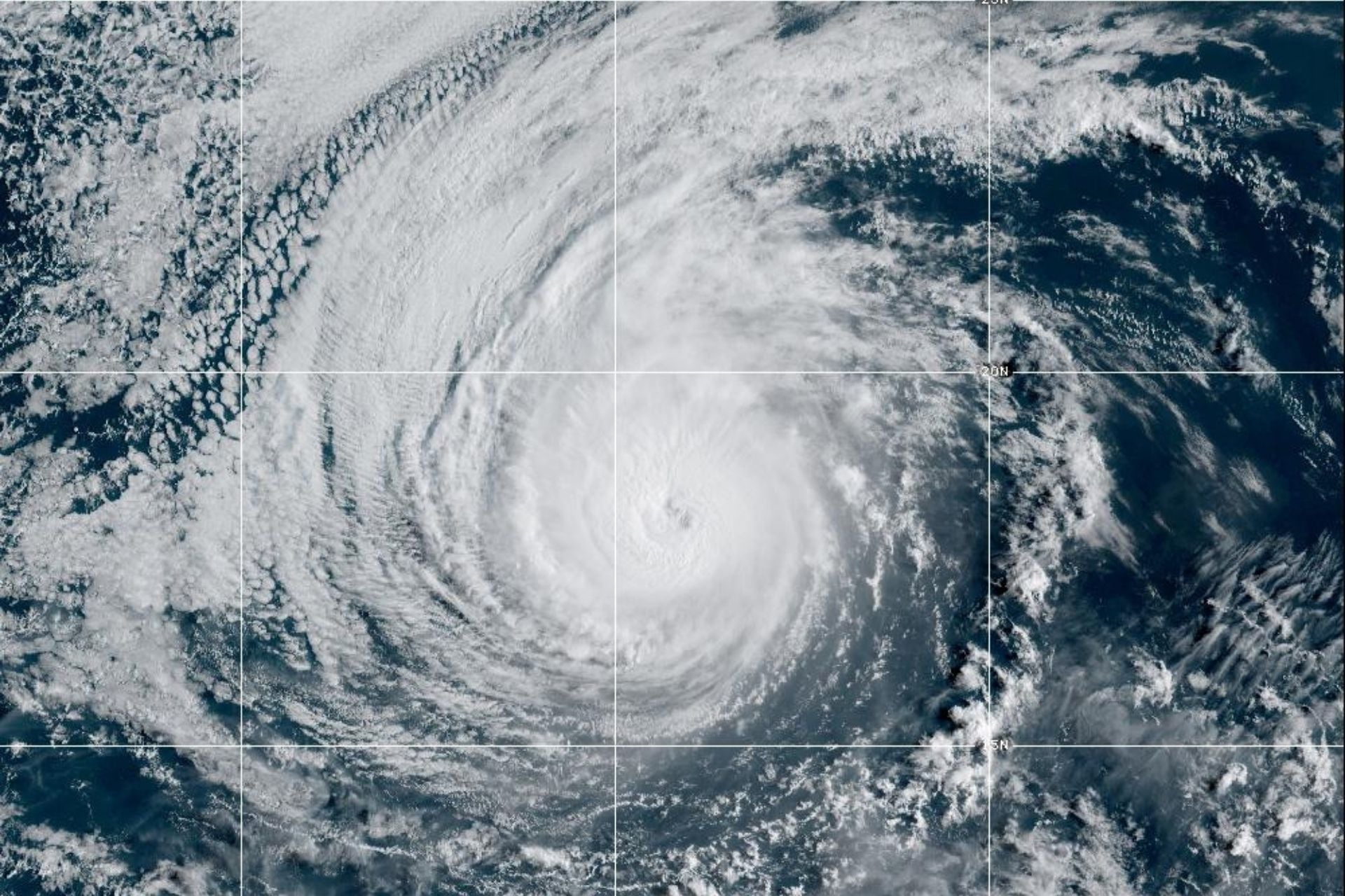 Hurricane Karina as seen by NOAA's GOES-West satellite on September 1, 2026. This storm rapidly intensified into a major hurricane on August 30, 2026.