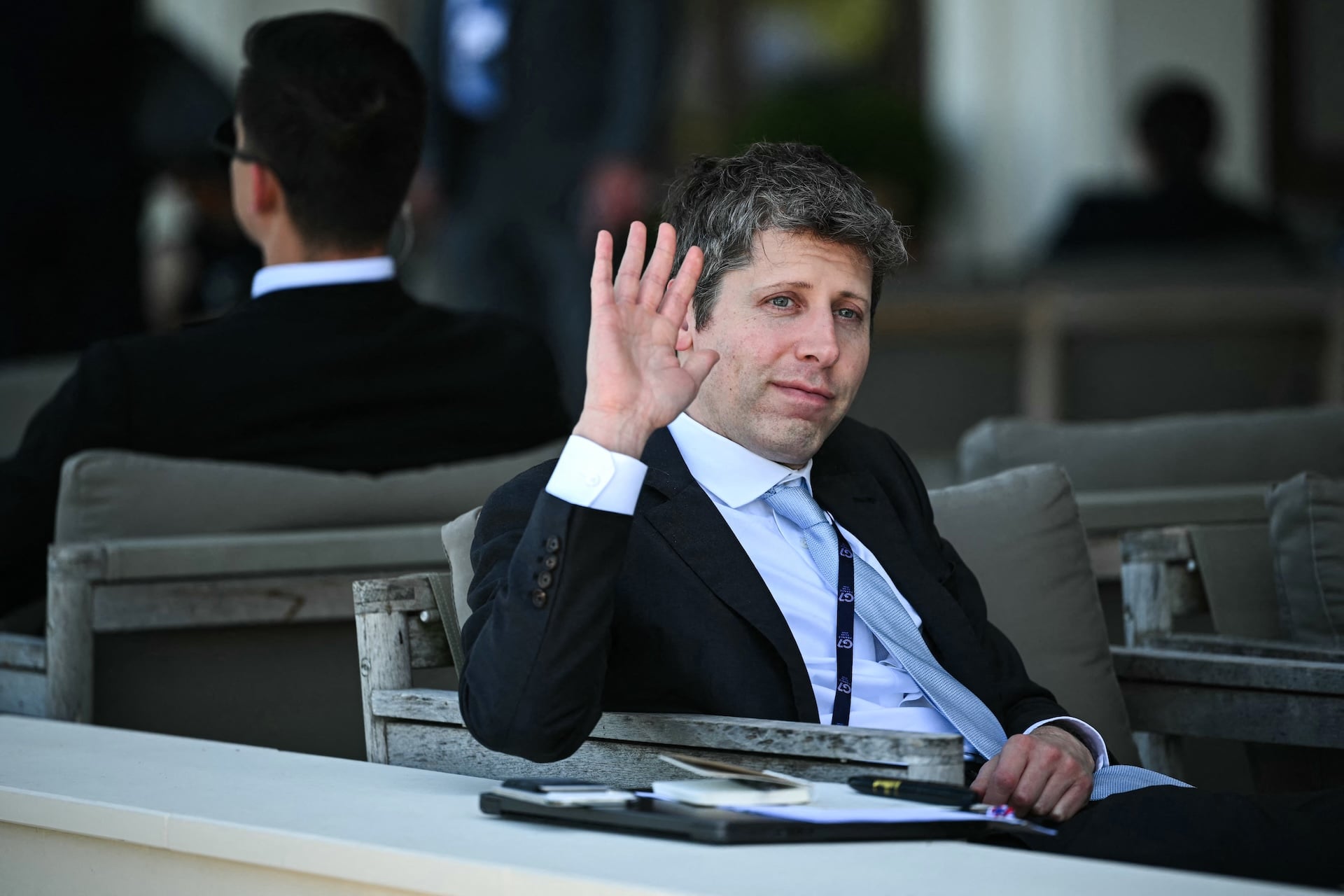 Open AI CEO Sam Altman reacts as he attends the G7 summit, in Evian, eastern France, on June 17, 2026.  