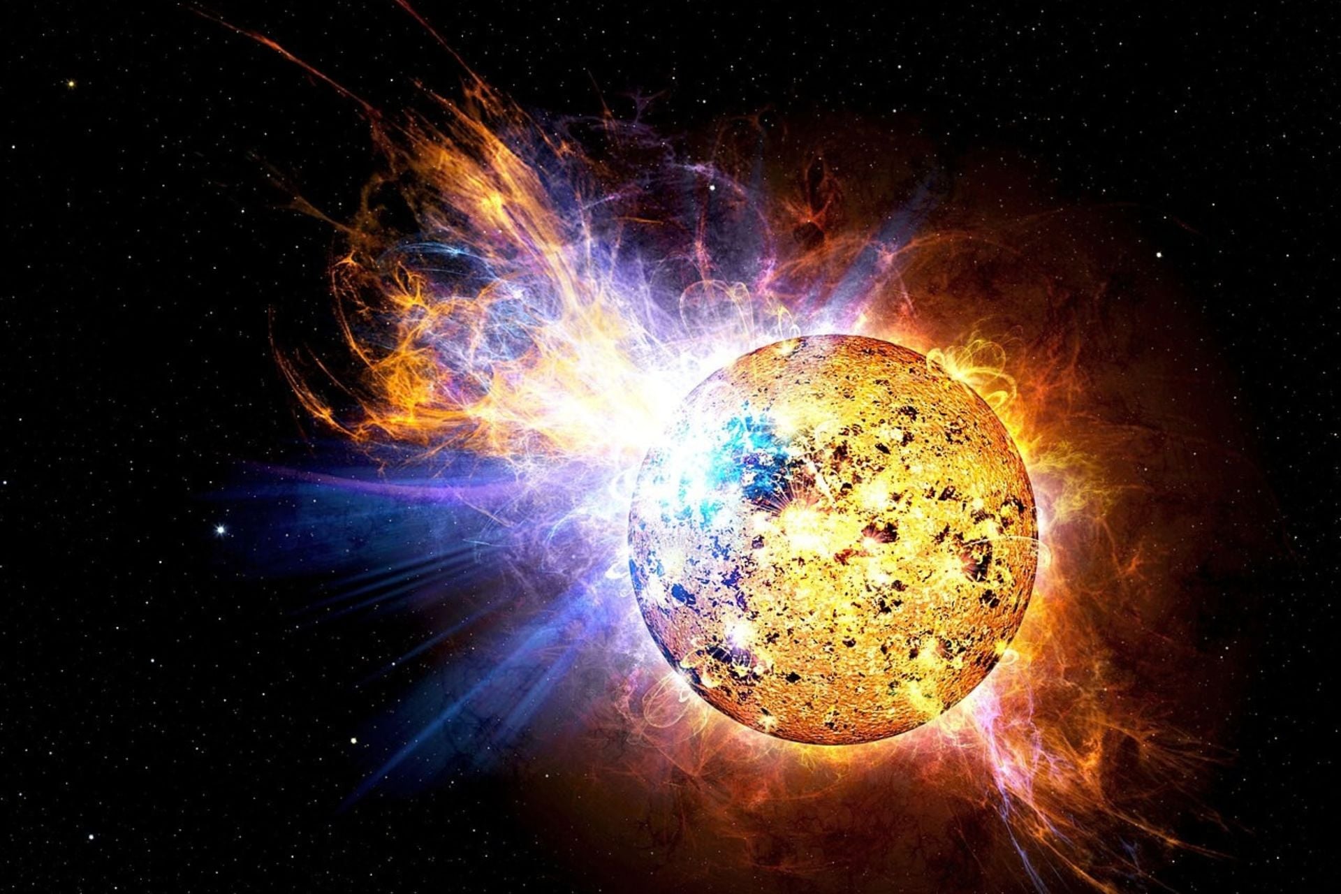 An artist's impression of a superflare. 