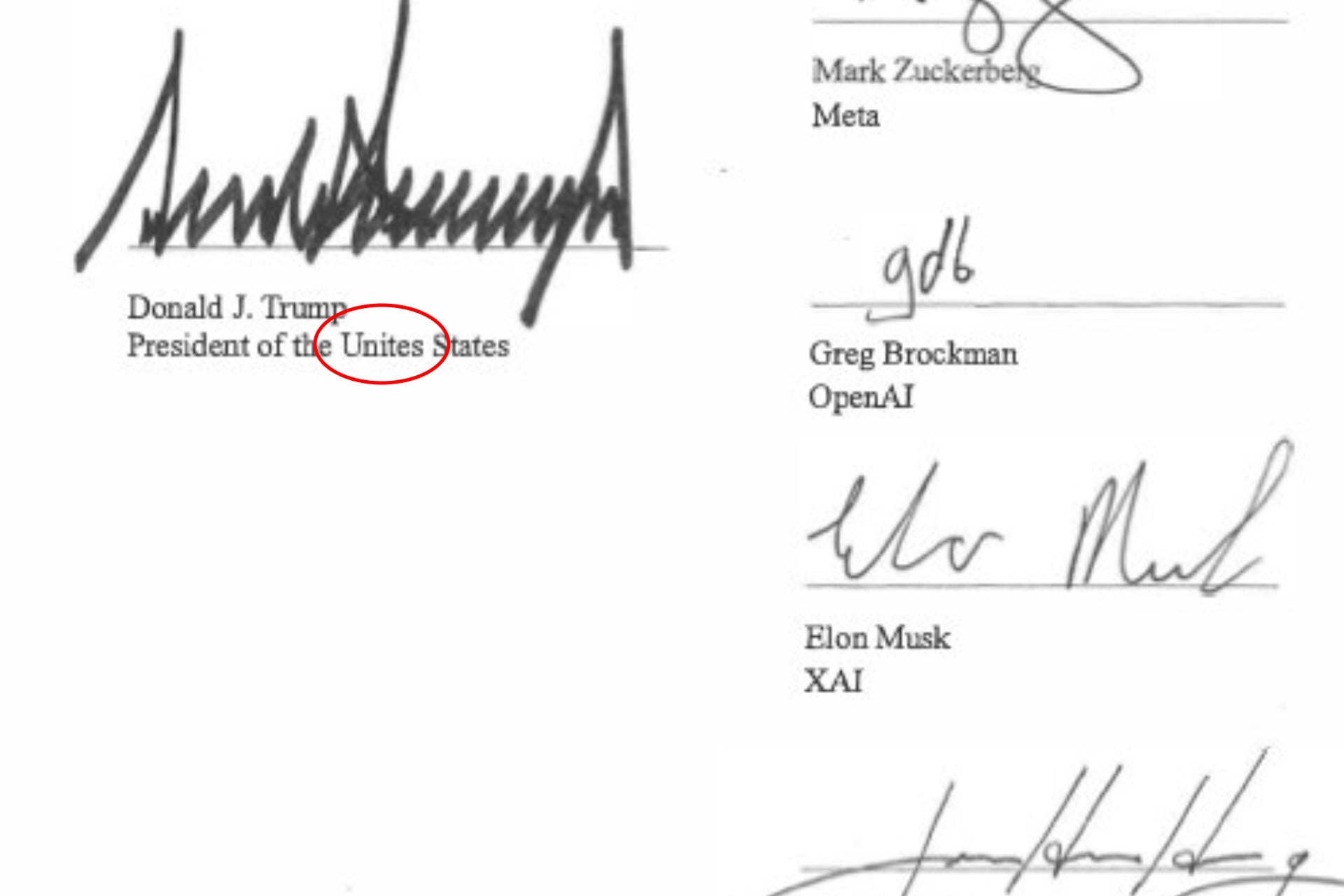 Trump Misspells United States As Unites States