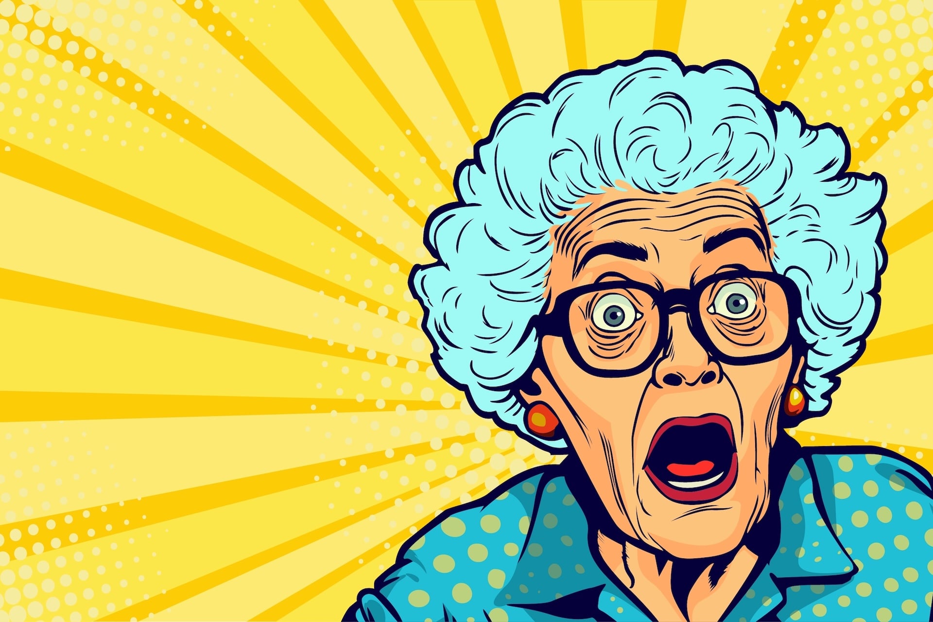 An older woman in shock
