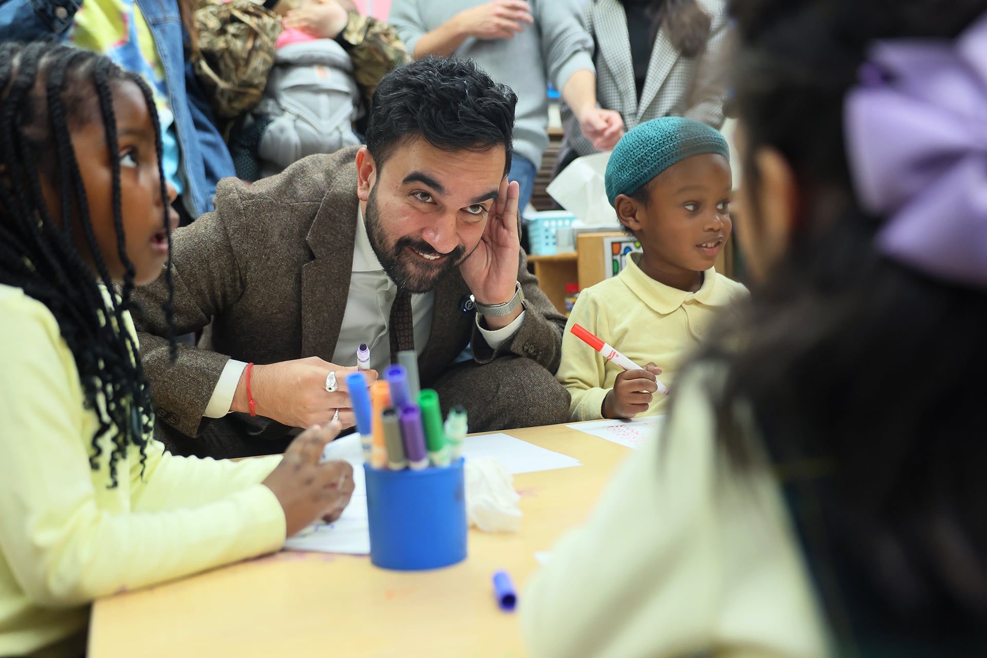 New York's Mayor Elect Zohran Mamdani Visits Childcare Center In Brooklyn