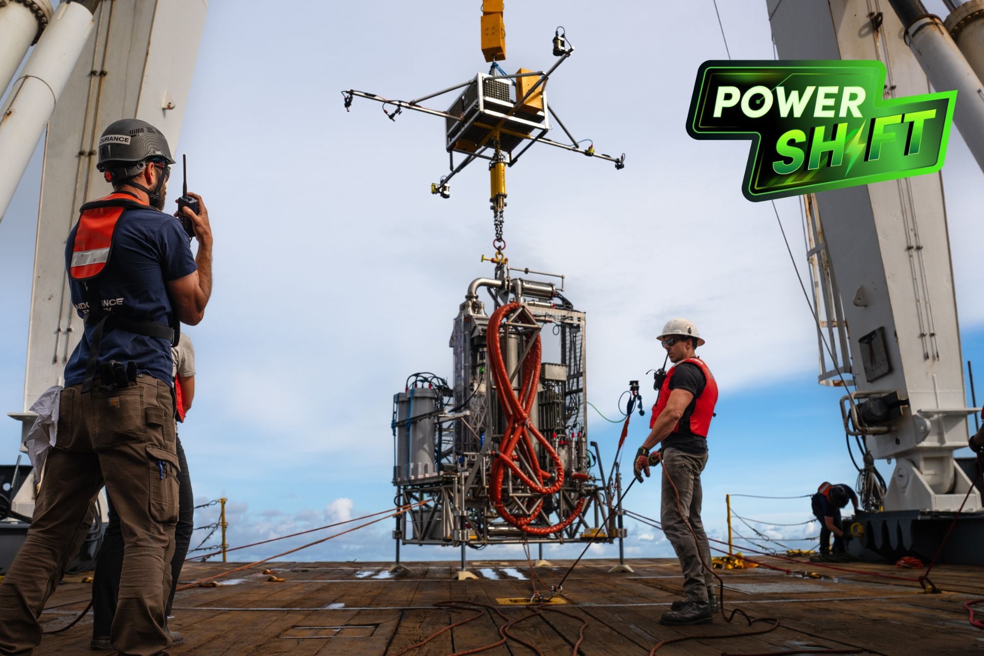 Endurance Energy's "Adélie" subsea geothermal power plant aboard the ship Ocean Guardian.