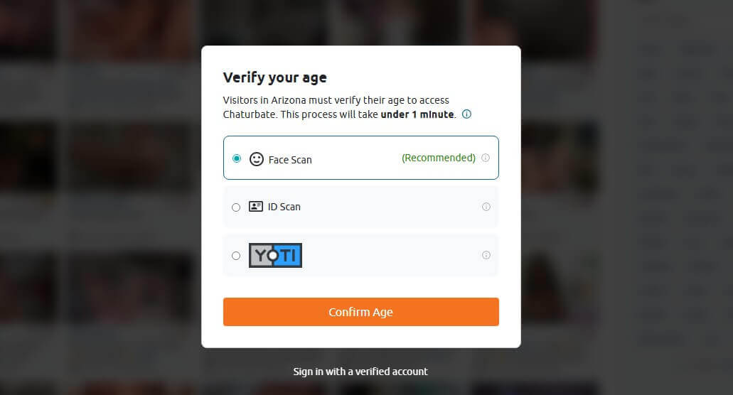 Chaturbate Age Check Block
