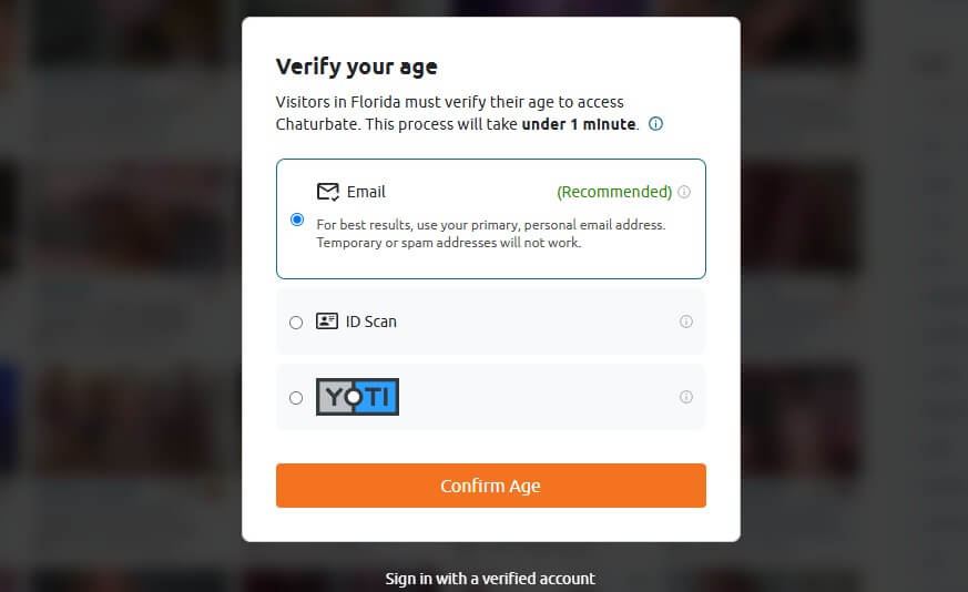 Chaturbate Verify Age Florida