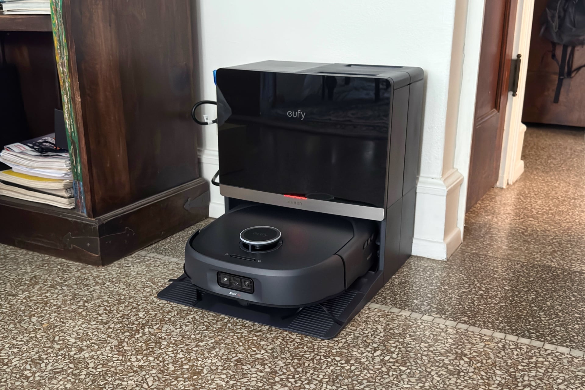 Photo of the Eufy Omni E35 in its dock