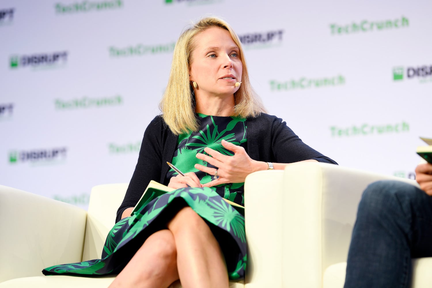 Marissa Mayer speaks onstage during TechCrunch Disrupt