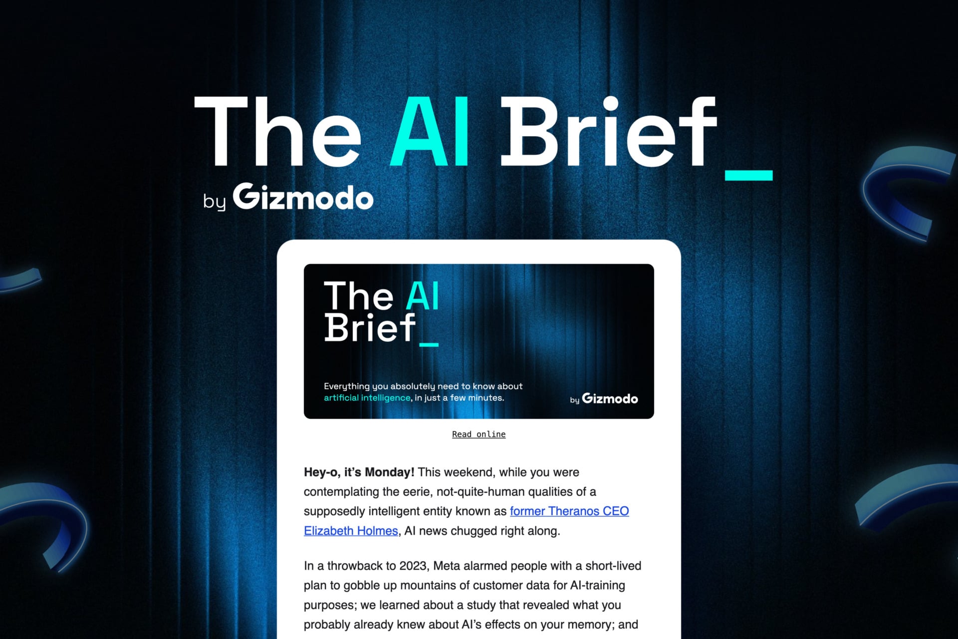 An image of the Gizmodo newsletter 'The AI Brief.'