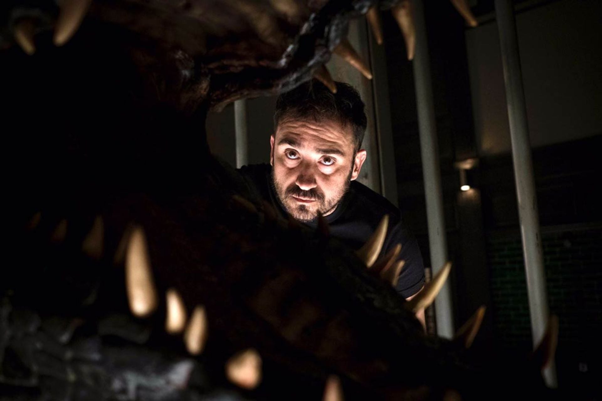 J.A. Bayona on the set of 'Jurassic World: Fallen Kingdom.'