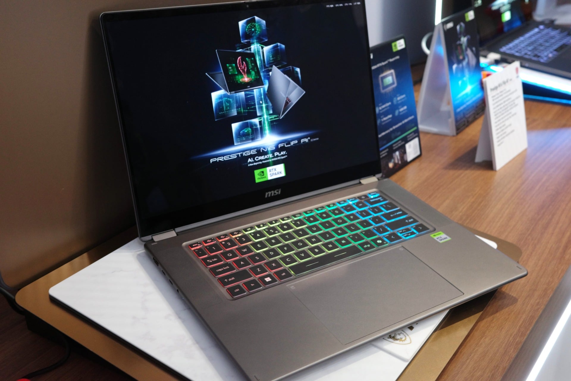 Not all RTX Spark laptops are made equally. Only one, the MSI Prestige N16 Flip AI+, has RGB built into the keyboard.