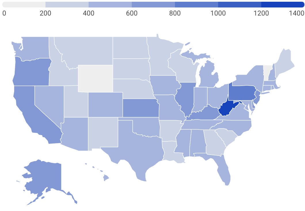 Map Water Prices United States